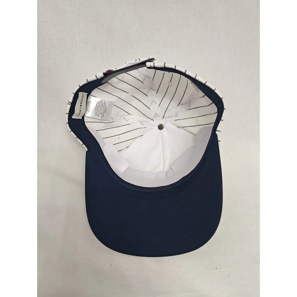 New! Lucky Brand Snapback Hat Cap‎ Navy Pinstripe Baseball Adjustable Men's NWOT